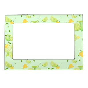 Tropical Green Citrus SUMMER Orange lemon Slice Magnetic Frame