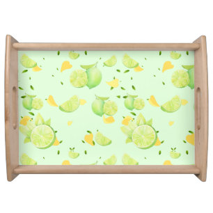Tropical Green Citrus SUMMER Orange lemon Slice Serving Tray