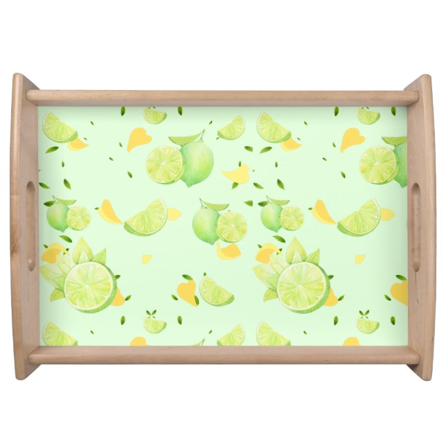 Tropical Green Citrus SUMMER Orange lemon Slice Serving Tray (Front)