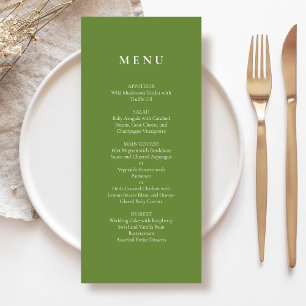 Tropical Green Elegant Menu