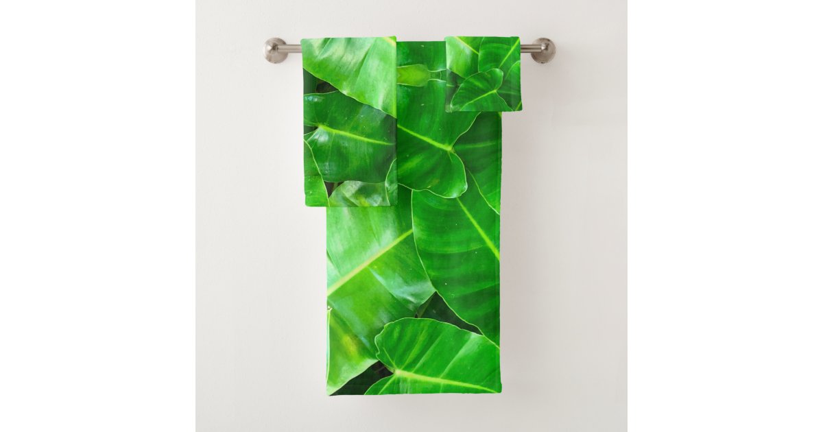 Tropical Green Foliage Bath Towel Set Zazzle