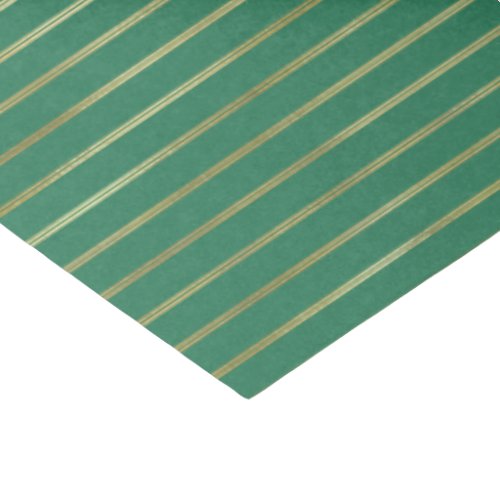 Tropical Green  Gold Stripe Tissue Paper
