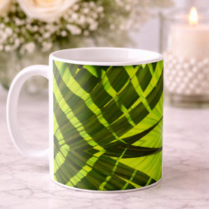 Tropical Green Leaf Mug Nature Inspired Style