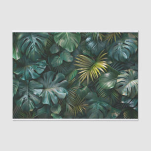 Tropical Green Leaf Palm Fronds Decoupage Tissue Paper
