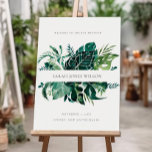 Tropical Green Leafy Foliage Bat Mitzvah Welcome Foam Board<br><div class="desc">If you need any further customisation please feel free to message me on yellowfebstudio@gmail.com.</div>