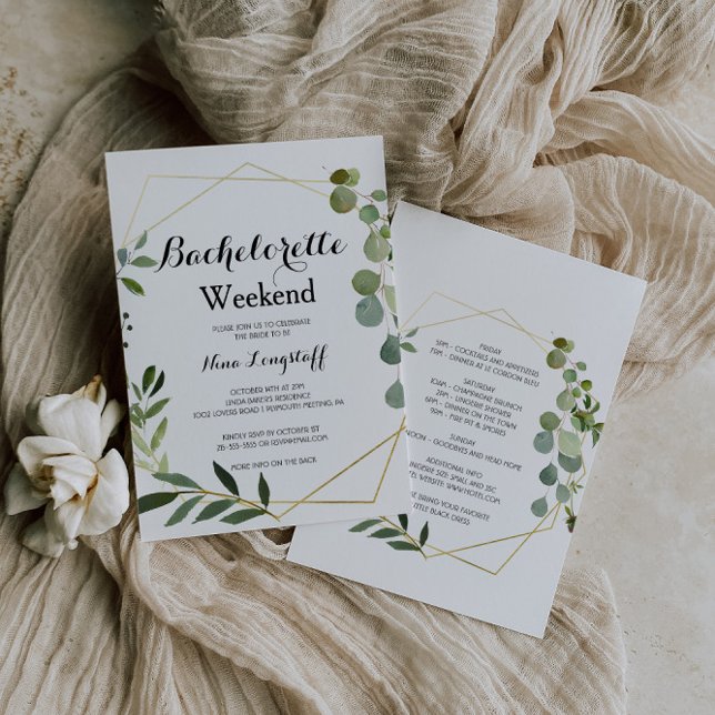 Tropical Green Leaves Bachelorette Invitation (Creator Uploaded)