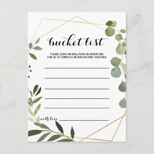 Tropical Green Leaves Bucket List Cards