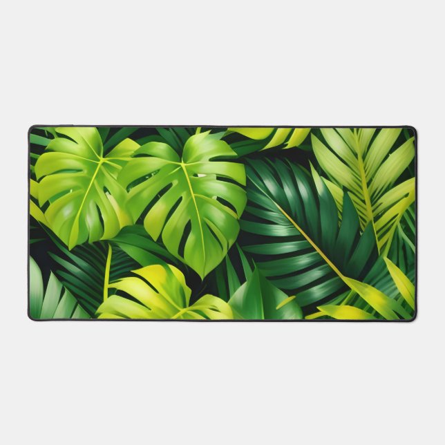 Tropical Green Leaves  Desk Mat (Front)