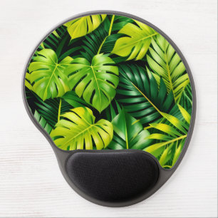 Tropical Green Leaves  Gel Mouse Pad