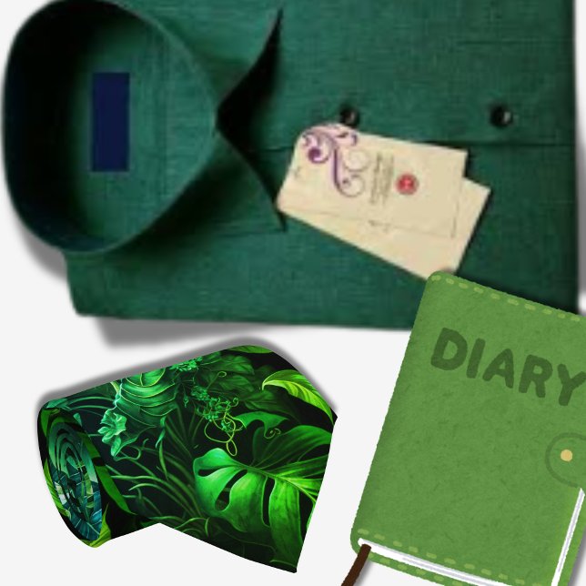 Tropical green leaves Hawaiian pattern Neck Tie (Creator Uploaded)