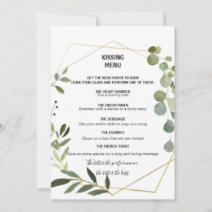 Tropical Green Leaves Kissing Menu