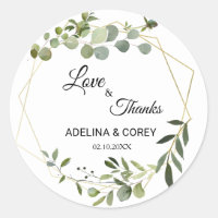 Green Eucalyptus Botanical Wedding Envelope Seals