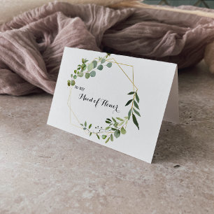 Tropical Green Leaves Maid of Honor Thank You Card
