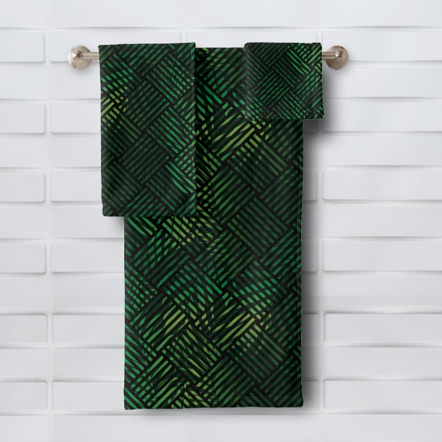 Tropical Green Leaves Pattern Bath Towel Set (Tropical Green Leaves Pattern Bath Towel Set (white on the reverse side), buy separate pieces, too.)