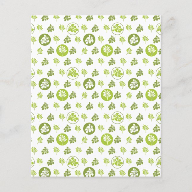 Tropical Green Leaves Scrapbooking Paper (Front)