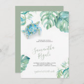 Tropical Green Leaves Sea Turtle Baby Shower (Front/Back)