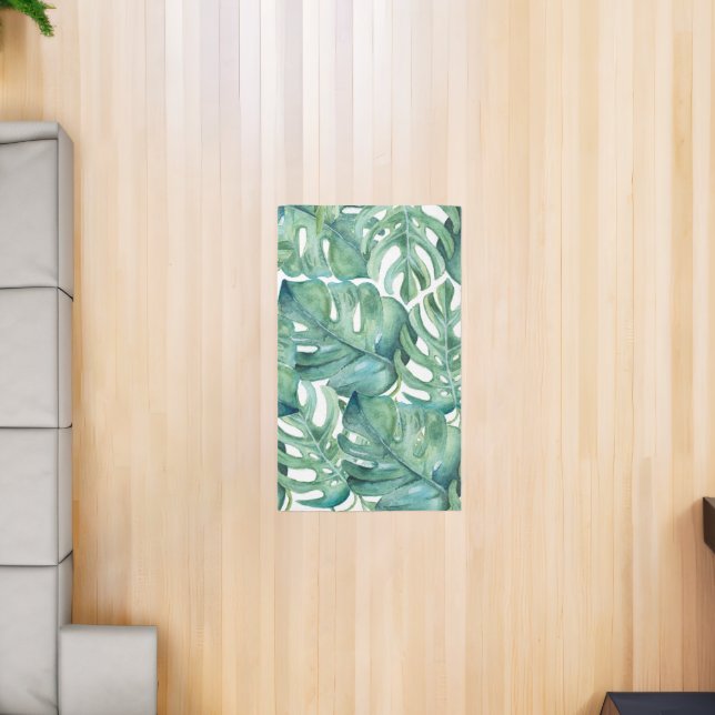 Tropical Green Leaves Small Area Rug (Insitu (Indoor 2))