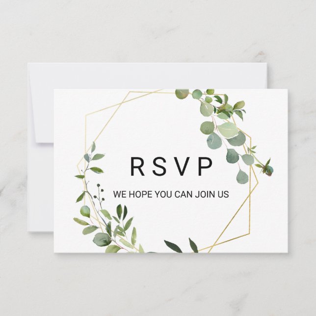 Tropical Green Leaves Song Request RSVP Card (Front)