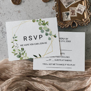 Tropical Green Leaves Song Request RSVP Card