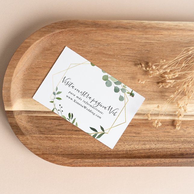 Tropical Green Leaves Spanish Wedding Website Enclosure Card (Creator Uploaded)