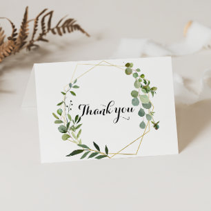 Tropical Green Leaves Thank You Card