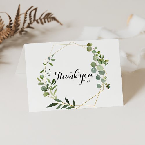 Tropical Green Leaves Thank You Card