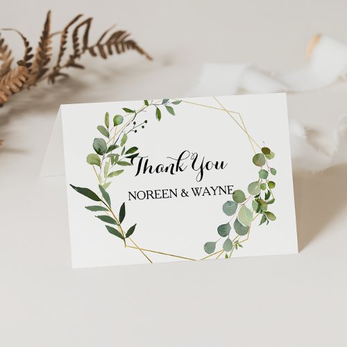 Tropical Green Leaves Thank You Card