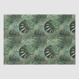 Tropical Green Leaves Tissue Paper
