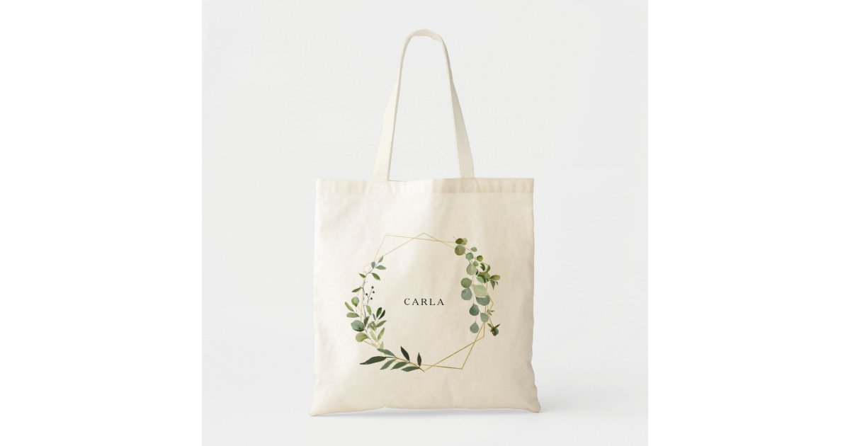 Leaves Tote Bag, Tree of Life Inspired Botany Flora Round Icon Simplistic Print, Cloth Linen Reusable Bag for Shopping Books Beach and More, 16.5 inch