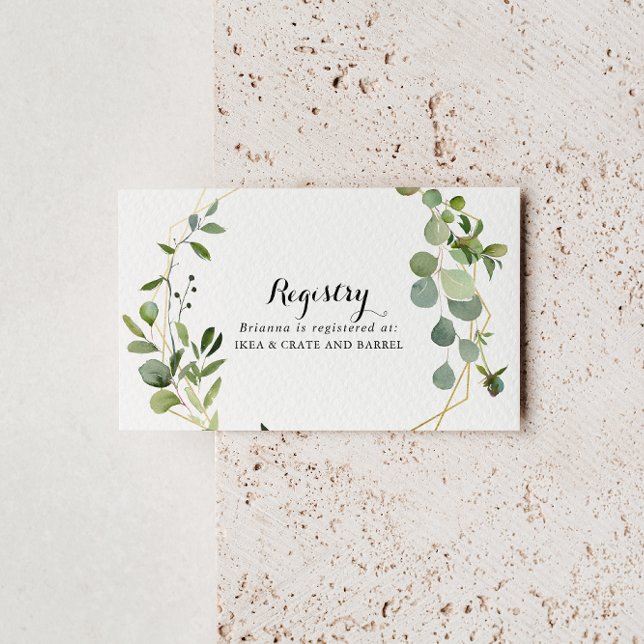 Tropical Green Leaves Wedding Gift Registry Enclosure Card (Creator Uploaded)