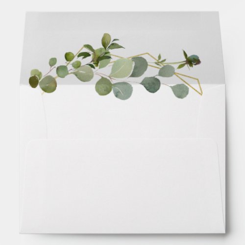 Tropical Green Leaves Wedding Invitation Envelope