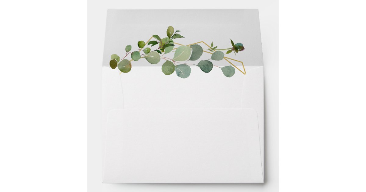 Simple Monstera Green A7 5x7 Wedding Invitation Envelope
