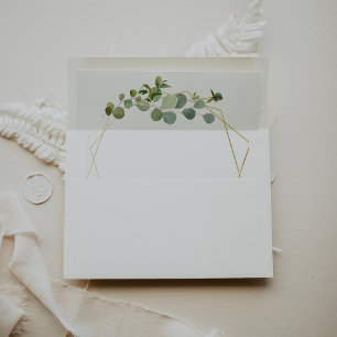 Tropical Green Leaves Wedding Invitation Envelope