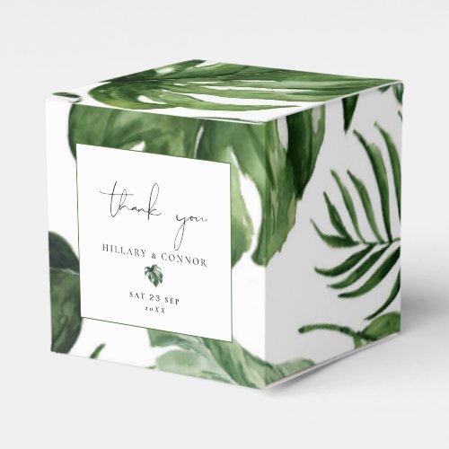 Tropical green leaves Wedding Party Favor boxes