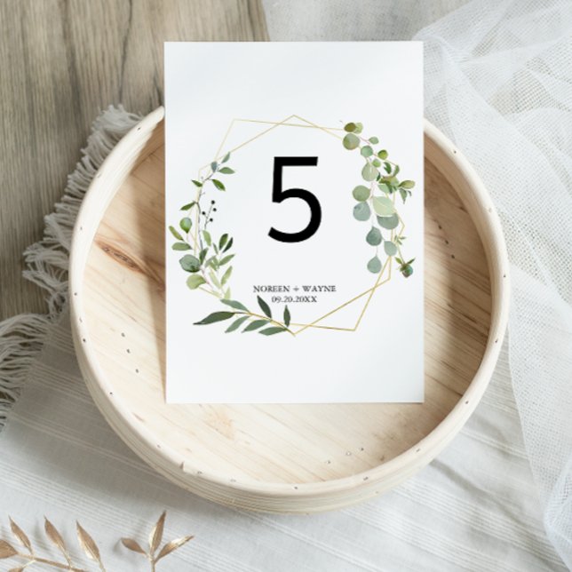 Tropical Green Leaves Wedding Table Number (Creator Uploaded)