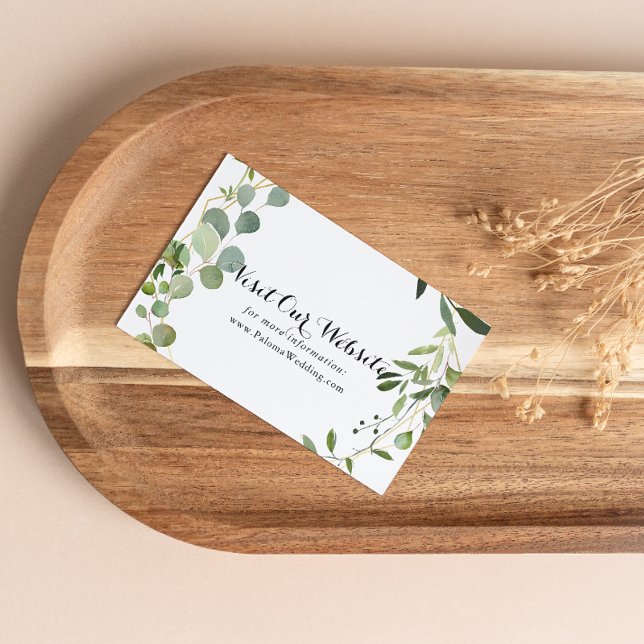 Tropical Green Leaves Wedding Website Enclosure Card (Creator Uploaded)