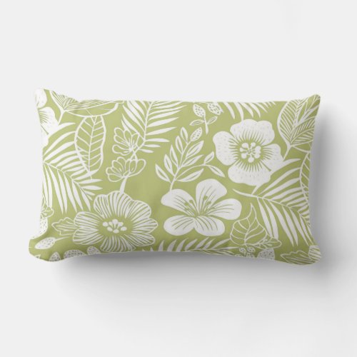 Tropical Green Lumbar Pillow