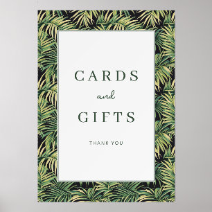 Tropical Green Minimalist Palm Leaf Border Holder