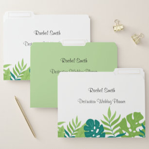 Tropical Green Monogam File Folder