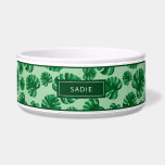 Tropical Green Monstera Palm Leaves & Custom Name<br><div class="desc">Destei's illustrated tropical monstera deliciosa plant leaves together with a personalizable text area for a name.</div>