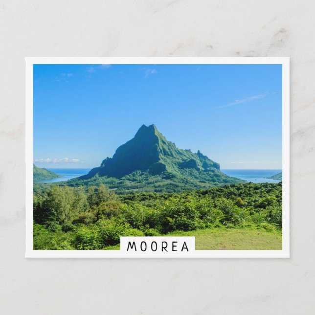 Tropical green mountain on Moorea Postcard (Front)