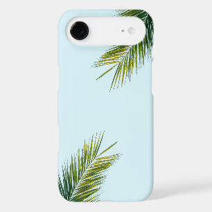 Tropical Green Palm Frond on Light Blue iPhone 17 Air Case