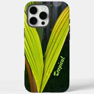Tropical Green Palm Fronds personalized with Name iPhone 16 Pro Max Case