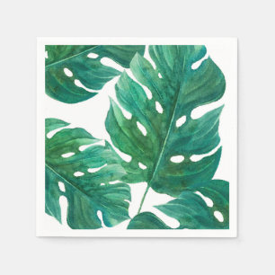 Tropical Green Palm Leaf Hawaiian Summer Wedding Napkins