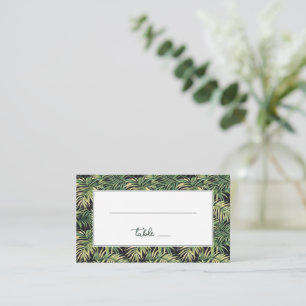 Tropical Green Palm Leaf Place Card