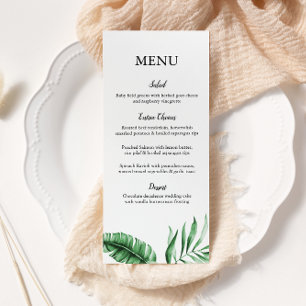 Tropical Green Palm Leaf Wedding/Event Menu