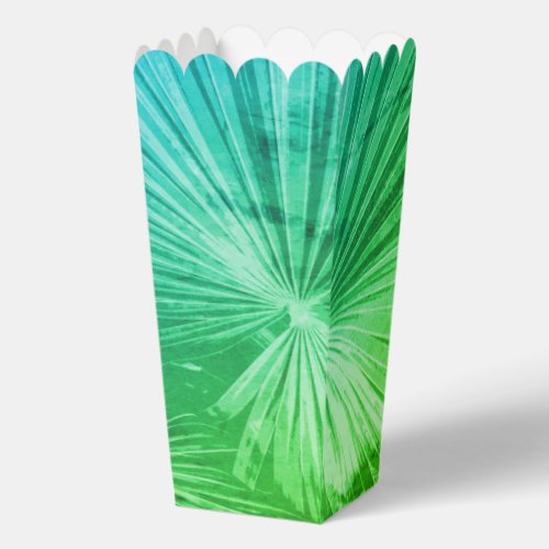 Tropical green palm leaf wedding party popcorn favor boxes