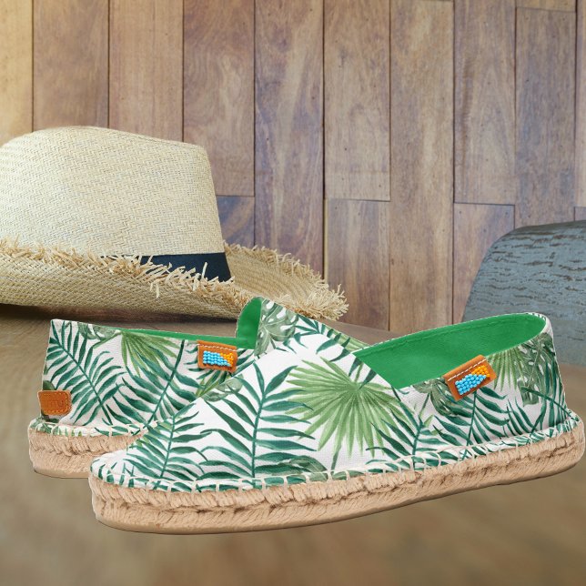 Tropical Green Palm Leaves Greenery Espadrilles (Creator Uploaded)