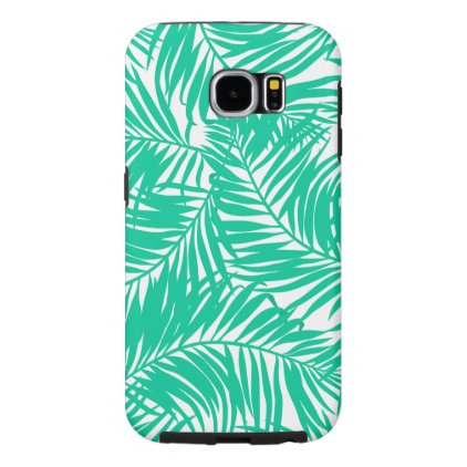 Tropical green palm leaves samsung galaxy s6 case