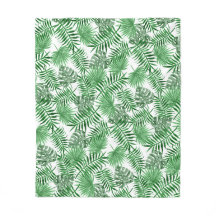 Tropical Green Palm Leaves Summer Watercolor Art